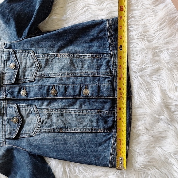 BENETTON JEANS Kids Snap Front Denim Jacket Size (M 7/8) - Picture 14 of 15